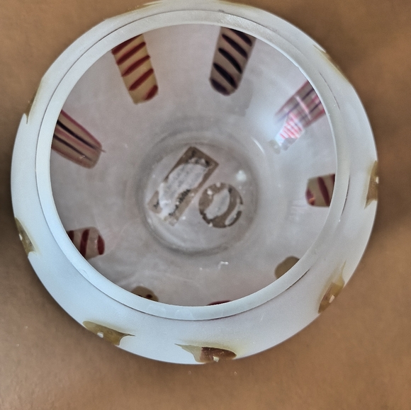 TeleFlora Circle Frosted Glass Vase Bowl w/ Multi-Color Hand Painted Candles - Picture 5 of 12